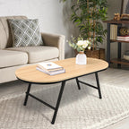 Foldable Coffee Table Natural Wood Oval Tables