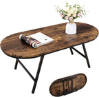 Foldable Coffee Table Natural Wood Oval Tables