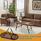 Foldable Coffee Table Natural Wood Oval Tables