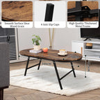 Foldable Coffee Table Natural Wood Oval Tables