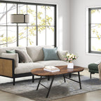 Foldable Coffee Table Natural Wood Oval Tables