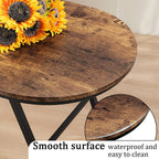 Foldable Coffee Table Natural Wood Oval Tables