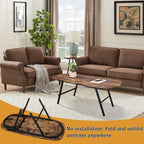 Foldable Coffee Table Natural Wood Oval Tables