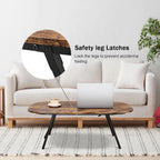 Foldable Coffee Table Natural Wood Oval Tables