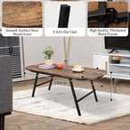 Foldable Coffee Table Natural Wood Oval Tables