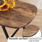 Foldable Coffee Table Natural Wood Oval Tables