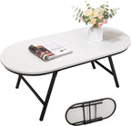 Foldable Coffee Table Natural Wood Oval Tables