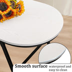Foldable Coffee Table Natural Wood Oval Tables