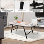 Foldable Coffee Table Natural Wood Oval Tables