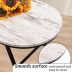 Foldable Coffee Table Natural Wood Oval Tables