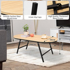 Foldable Coffee Table Natural Wood Oval Tables