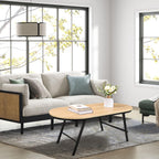 Foldable Coffee Table Natural Wood Oval Tables