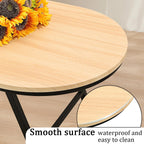 Foldable Coffee Table Natural Wood Oval Tables