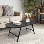 Foldable Coffee Table Natural Wood Oval Tables