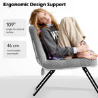 Foldable Corduroy Accent Chair Hand Carry Tub 55CM