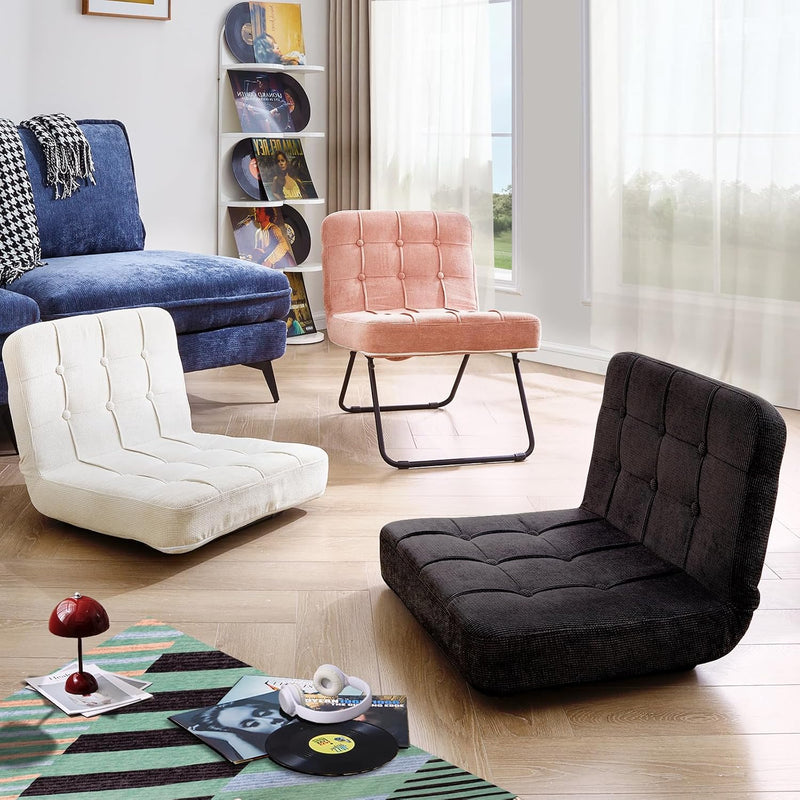 Foldable Corduroy Accent Chair Hand Carry Tub 55CM