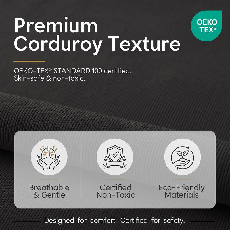 Foldable Corduroy Accent Chair Hand Carry Tub 55CM