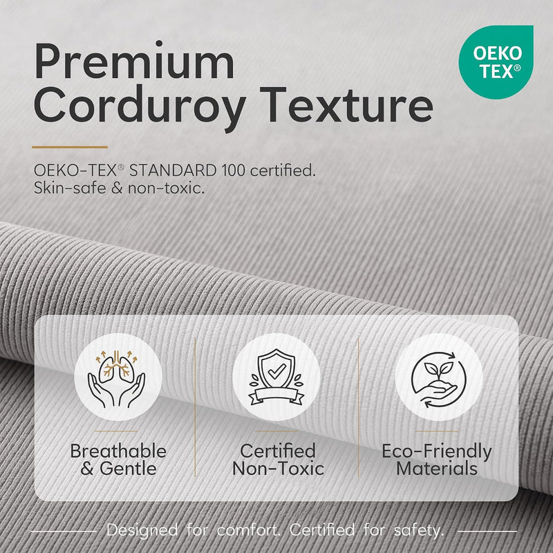 Foldable Corduroy Accent Chair Hand Carry Tub 55CM