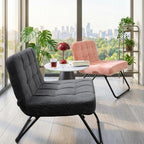 Foldable Corduroy Accent Chair Hand Carry Tub 55CM