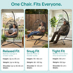 Foldable Egg Chair with Stand Hanging Rattan Wicker