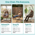 Foldable Egg Chair with Stand Hanging Rattan Wicker