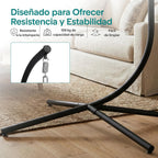 Foldable Egg Chair with Stand Rattan Wicker Hanging