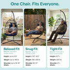 Foldable Egg Chair with Stand Rattan Wicker Hanging