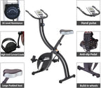 Foldable Fitness Exercise Bike with 16 Level Resistance