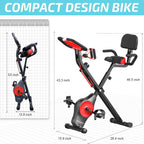 Foldable Fitness Exercise Bike with Resistance Bands 16