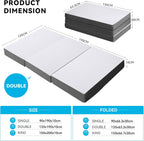Foldable Folding Mattress Tri-Fold Memory Foam