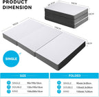Foldable Folding Mattress Tri-Fold Memory Foam with Washable