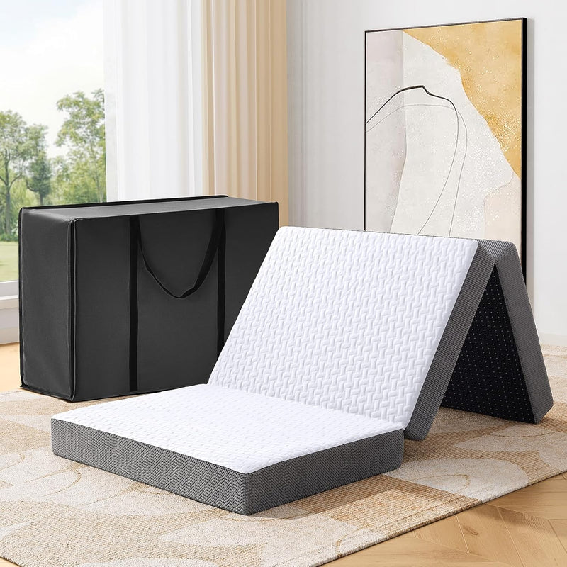 Foldable Folding Mattress Tri-Fold Memory Foam