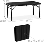 Foldable Garden Table Extendable Width: 166-215CM Plastic