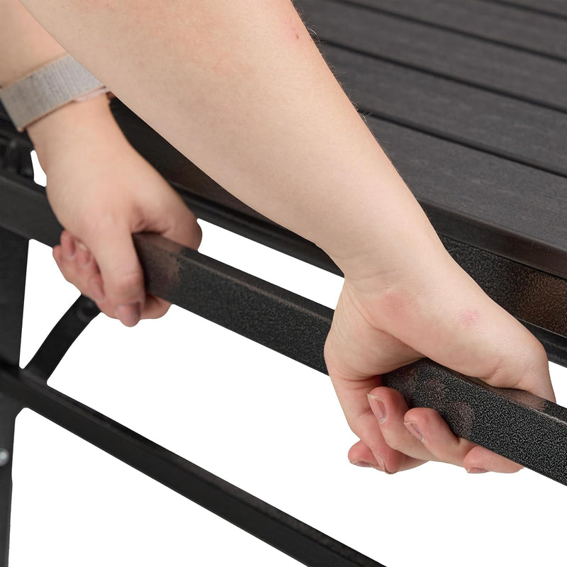 Foldable Garden Table Extendable Width: 166-215CM Plastic
