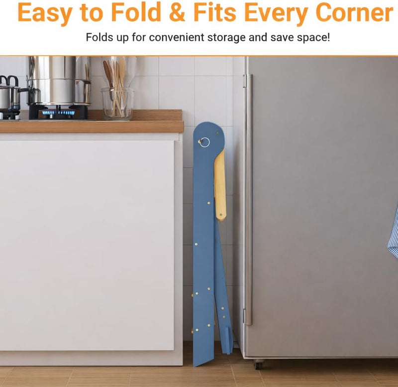 Foldable Kitchen Step Stool for Kids Space-Saving Standing