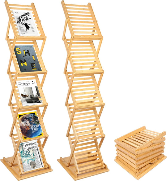 Foldable Magazine Rack Floor Stand Brochure Display Literature