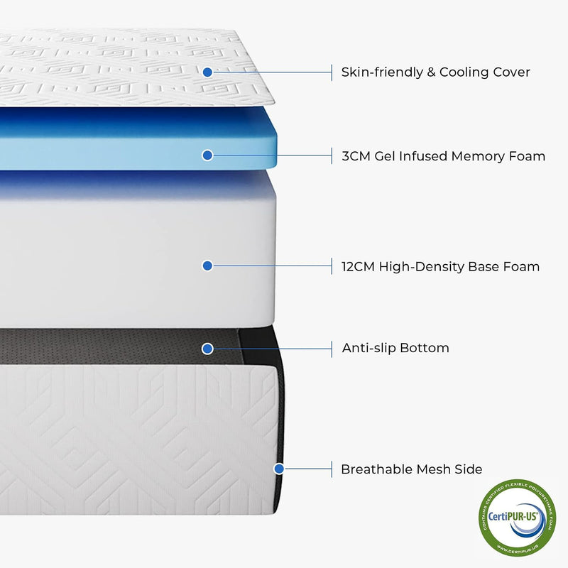 Foldable Mattress 10CM Folding Memory Foam