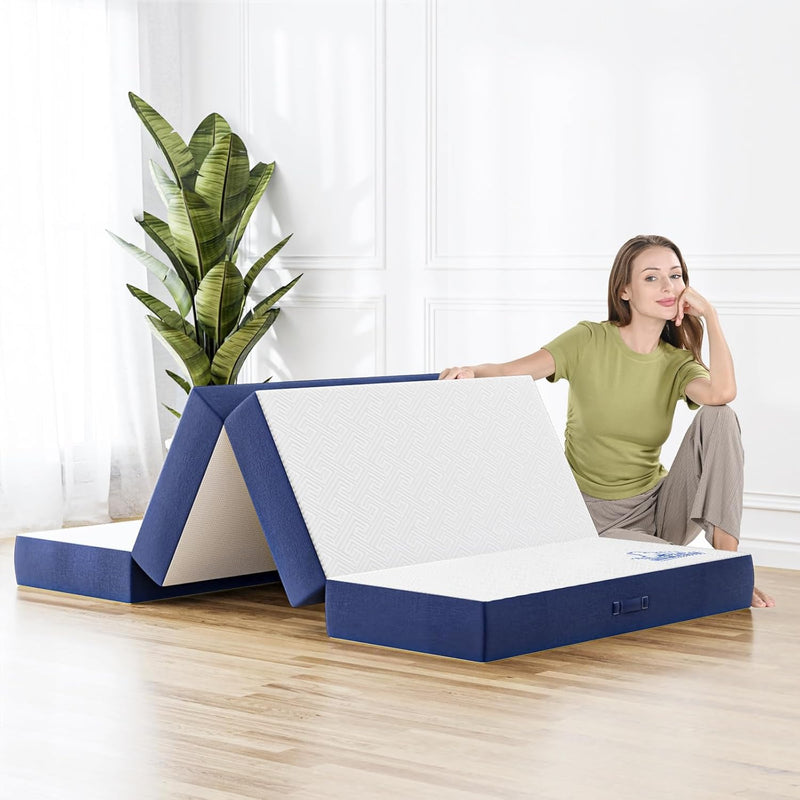 Foldable Mattress 4-Fold 90x190x15CM 6 Inch Folding