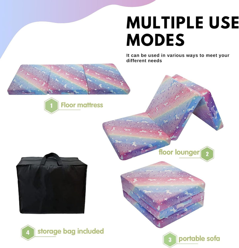 Foldable Mattress for Kids Glow Stars Toddler Chair