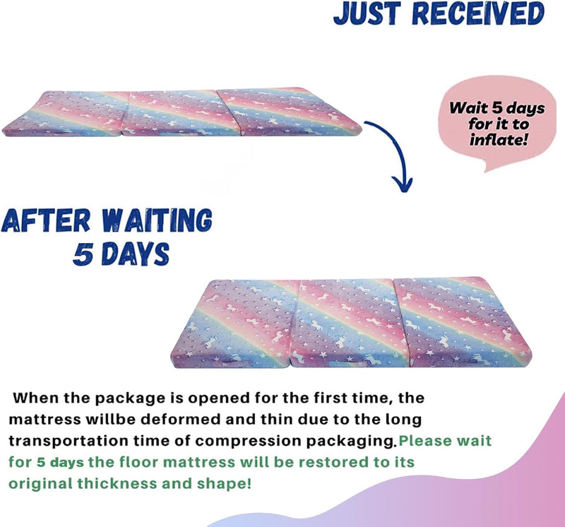 Foldable Mattress for Kids Glow Stars Toddler Chair