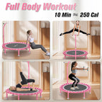 Foldable Mini Trampoline 40" Rebounder for Adults Kids