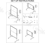Foldable Mobile Room Divider Double Sided Fabric Bulletin