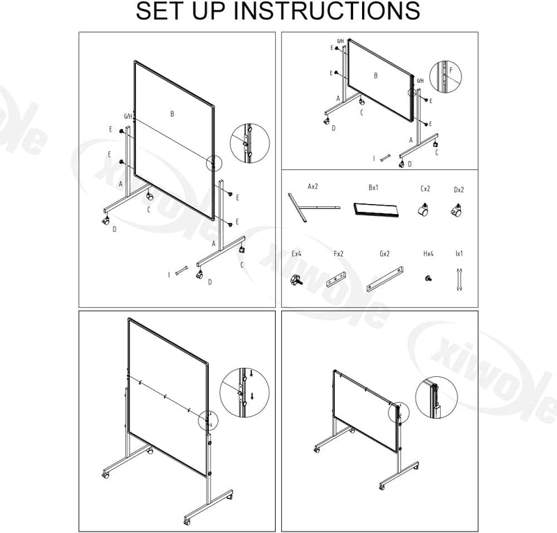 Foldable Mobile Room Divider Double Sided Fabric Bulletin