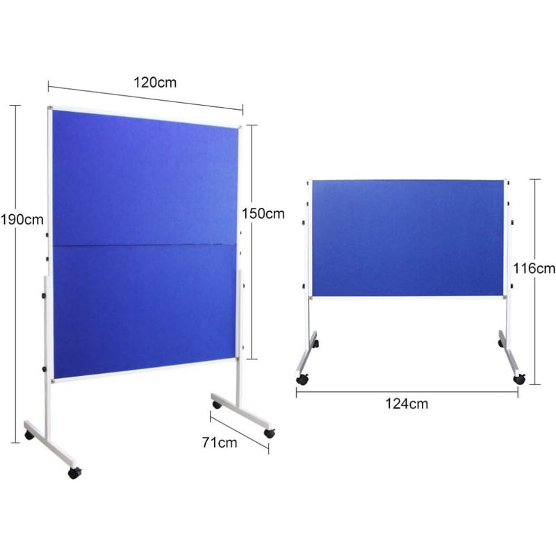 Foldable Mobile Room Divider Double Sided Fabric Bulletin