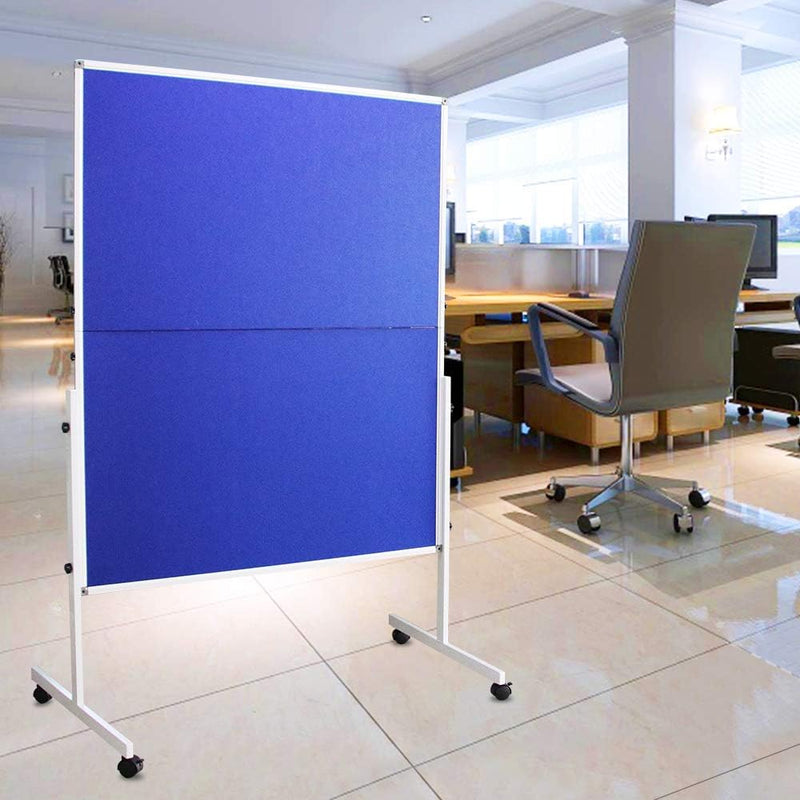 Foldable Mobile Room Divider Double Sided Fabric Bulletin