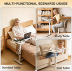 Foldable Overbed Table Height Adjustable 68-108CM with Wheels