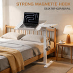 Foldable Overbed Table Height Adjustable 68-108CM with Wheels