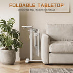 Foldable Overbed Table Height Adjustable 68-108CM with Wheels