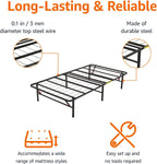 Foldable Platform Bed Frame Tool-Free Assembly Under-Bed Storage