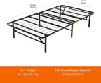 Foldable Platform Bed Frame Tool-Free Assembly Under-Bed Storage
